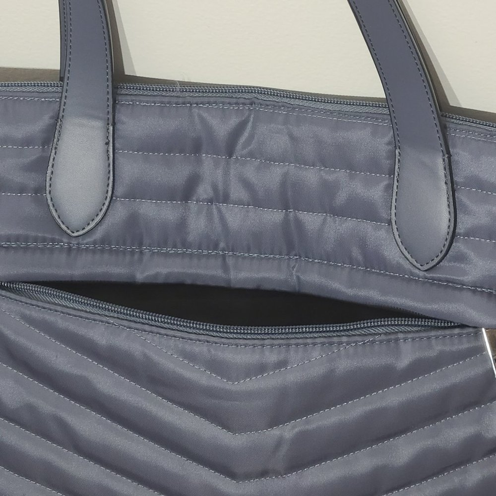 *Host Pick!!!* A New Day Striped Quilted Tote Handbag Blue - Picture 5 of 11